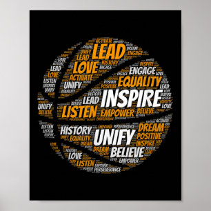 Motiverande basket som inspirerar Ord Poster