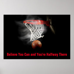 Motiverande basket Tro Poster
