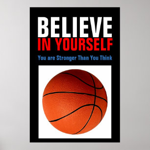Motiverande basket tror på dig själv poster