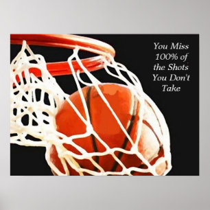 Motiverande Basketball Shot Art Poster