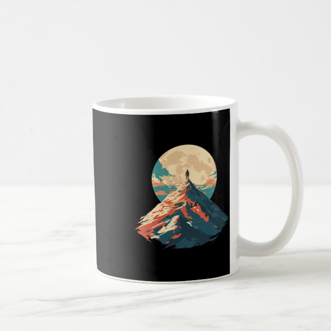 Motiverande Bergstopp Klättring Design - Natur Kaffemugg (Höger)