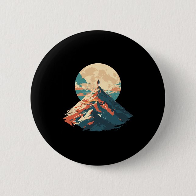 Motiverande Bergstopp Klättring Design - Natur Knapp (Framsida)