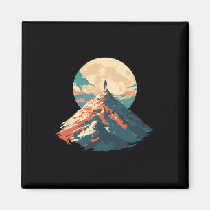 Motiverande Bergstopp Klättring Design - Natur Magnet