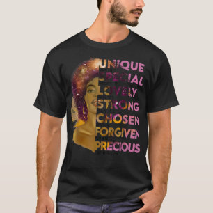Motiverande bibelverser för afroamerikanska kvinno t shirt