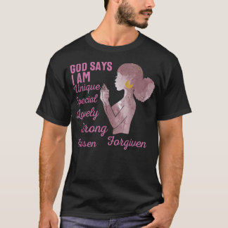 Motiverande bibelverser för afroamerikanska kvinno t shirt