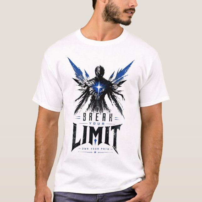 Motiverande Bryt Din Gräns Grafik T Shirt (Framsida)
