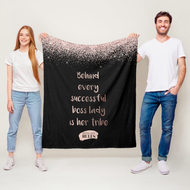 Motiverande Chef Dam Ro Guld Glitter Black Fleecefilt (På plats)