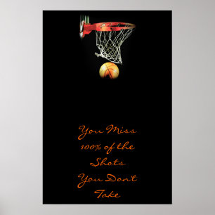 Motiverande Citat Basketboll Dörr Poster