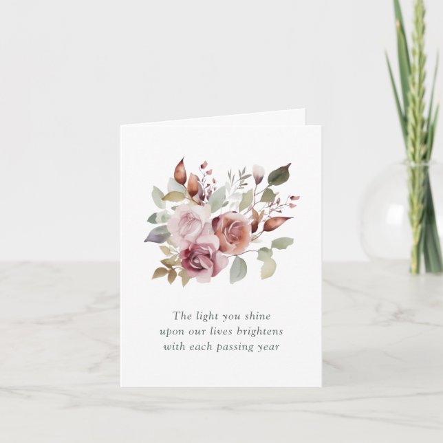 Motiverande Citat Blommig Födelsedag Kort (Framsida)