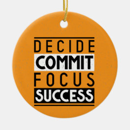 Motiverande Citat Design för Prestationsinriktade Julgransprydnad Keramik