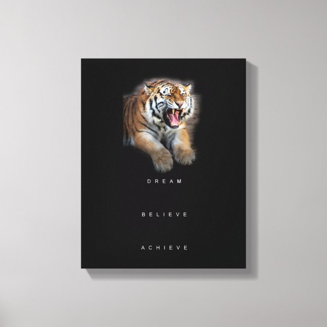 Motiverande citat Dream tror på att uppnå Canvastryck (Framsida)