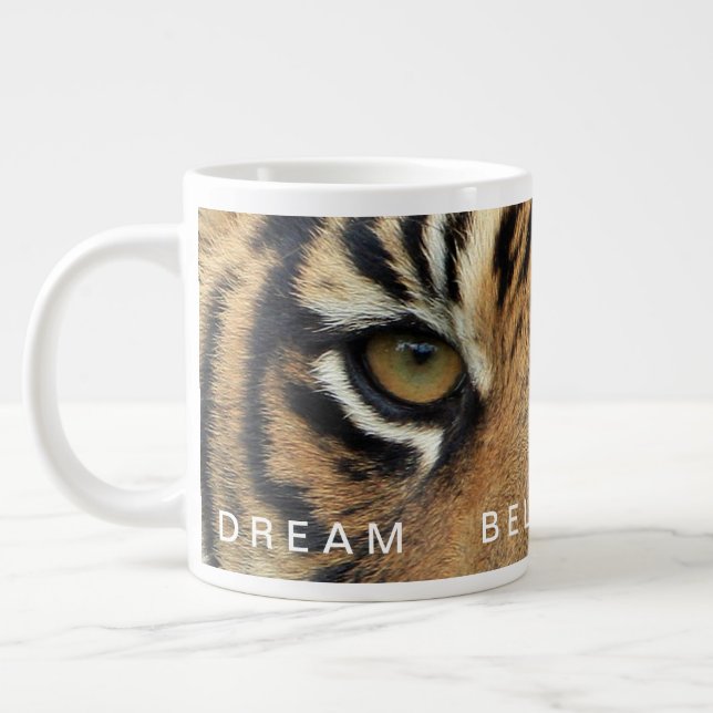 Motiverande citat Dream tror på att uppnå Jumbo Mugg (Vänster)