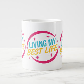 Motiverande citat för att leva mitt bästa liv jumbo mugg