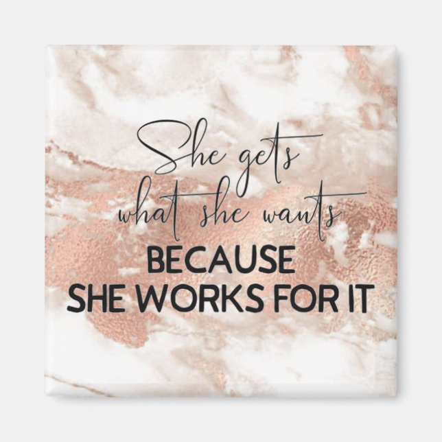 Motiverande citat för Girl Bosses Female Magnet (Framsidan)