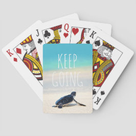 Motiverande Citat Fortsätt Sköldpaddstranden Casinokort
