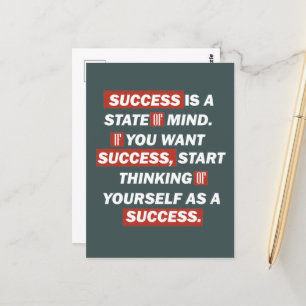 Motiverande citat: framgång i livet vykort