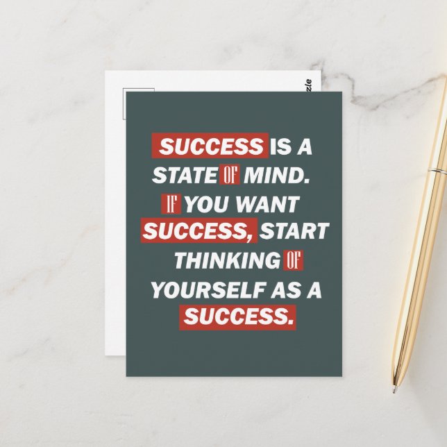 Motiverande citat: framgång i livet vykort (Fram/Back In Situ)