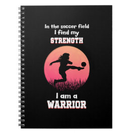 Motiverande citat om att spela fotboll anteckningsbok