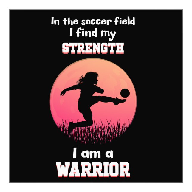 Motiverande citat om att spela fotboll fototryck (Framsidan)