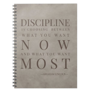 Motiverande Citat Om Disciplin Lincoln Brown Anteckningsbok