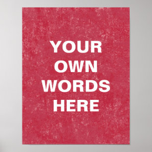 Motiverande citat Poster, ditt eget Ord här Poster