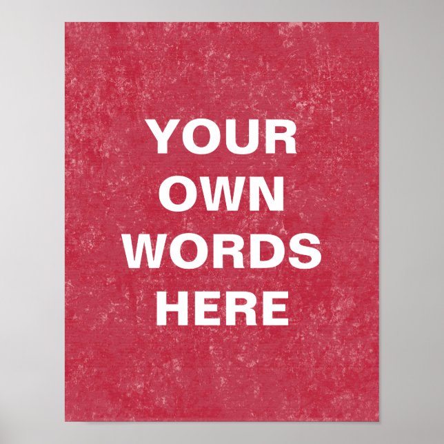 Motiverande citat Poster, ditt eget Ord här Poster (Framsidan)