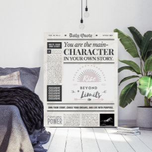 Motiverande Citat Tidningsstil Konstaffisch Poster