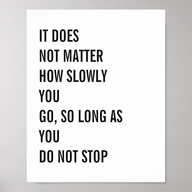 Motiverande citattecken Berömd Konfucius citatteck Poster (Framsidan)