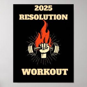 Motiverande citattecken för 2025-lösningsworkout P Poster
