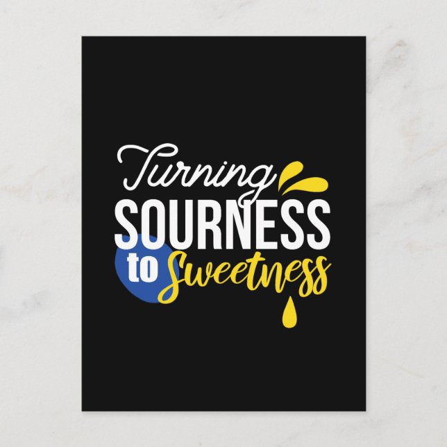 Motiverande citattecken från surt till sötat vykort (Framsida)