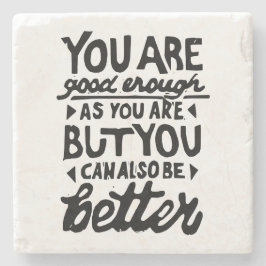 Motiverande citattecken - Lino-utskrift Stenunderlägg