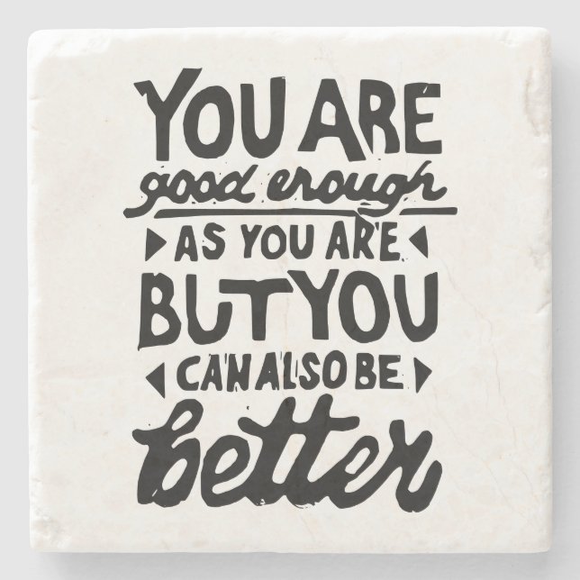 Motiverande citattecken - Lino-utskrift Stenunderlägg (Framsidan)