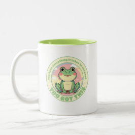 Motiverande Cute Frog Design - du Har det här! Två-Tonad Mugg