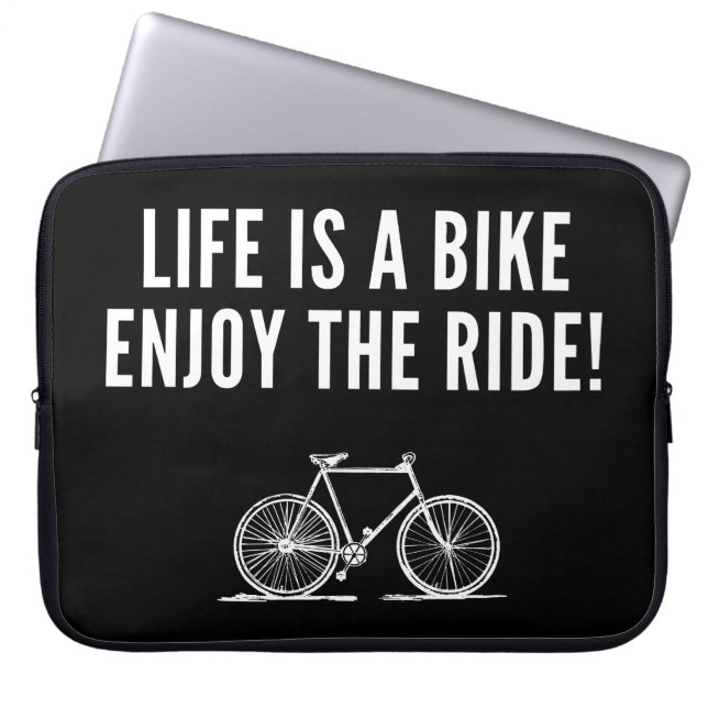Motiverande cykelcitat laptop fodral (Framsidan)