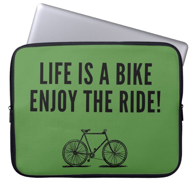 Motiverande cykelcitat laptop fodral (Framsidan)