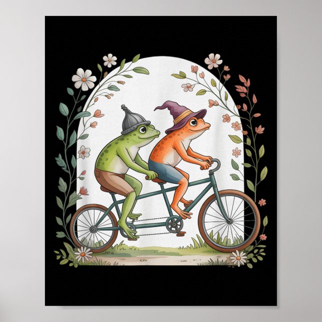 Motiverande cykelgroda tandemcykling poster (Framsidan)