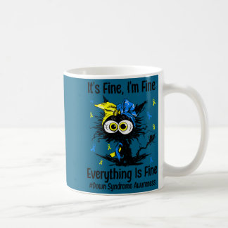 Motiverande Downs syndrom-medveten katt t21 Kaffemugg