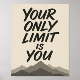 Motiverande | Fet typografi & bergskonst Poster