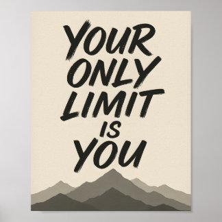 Motiverande | Fet typografi & bergskonst Poster