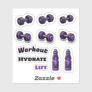 Motiverande Fitness-övningar Hantlar  Klistermärken