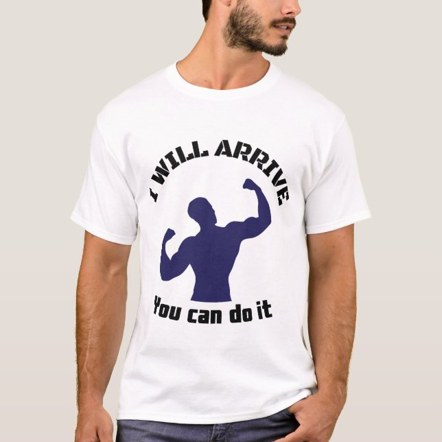 Motiverande Fitnessdesign T Shirt (Framsida)