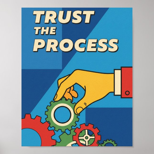 Motiverande Förtroende Processen Retro Affisch (Framsidan)