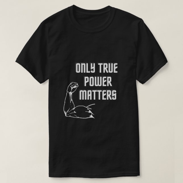 Motiverande fras med muskulär arm t shirt (Design framsida)