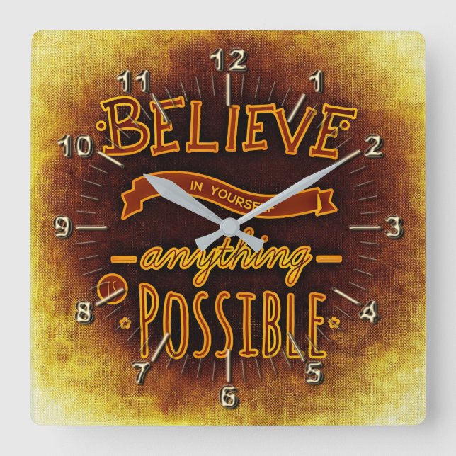 Motiverande Fyrkantig Klocka (Framsida)