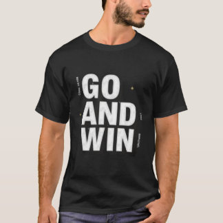 Motiverande "GÅ OCH VINN" Sportig Typografi T Shirt