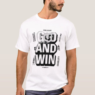 Motiverande "GÅ OCH VINN" Sportig typografi T Shirt