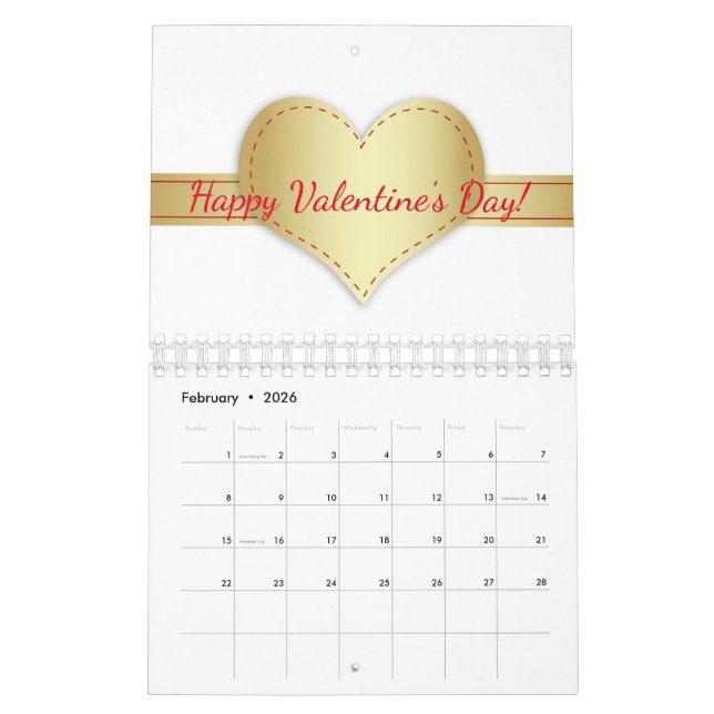 Motiverande Glitter Typografi vacker 12 månader Kalender (Feb 2026)