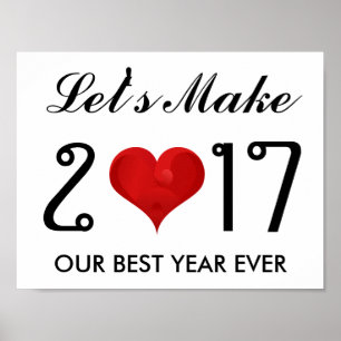 Motiverande Gott nytt år 2017 - det bästa året någ Poster
