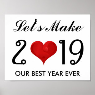 Motiverande Gott nytt år 2019 - det bästa året någ Poster