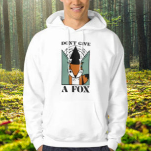 Motiverande Grafik-Hoodie med Räven 'Bryr mig inte Hoodie